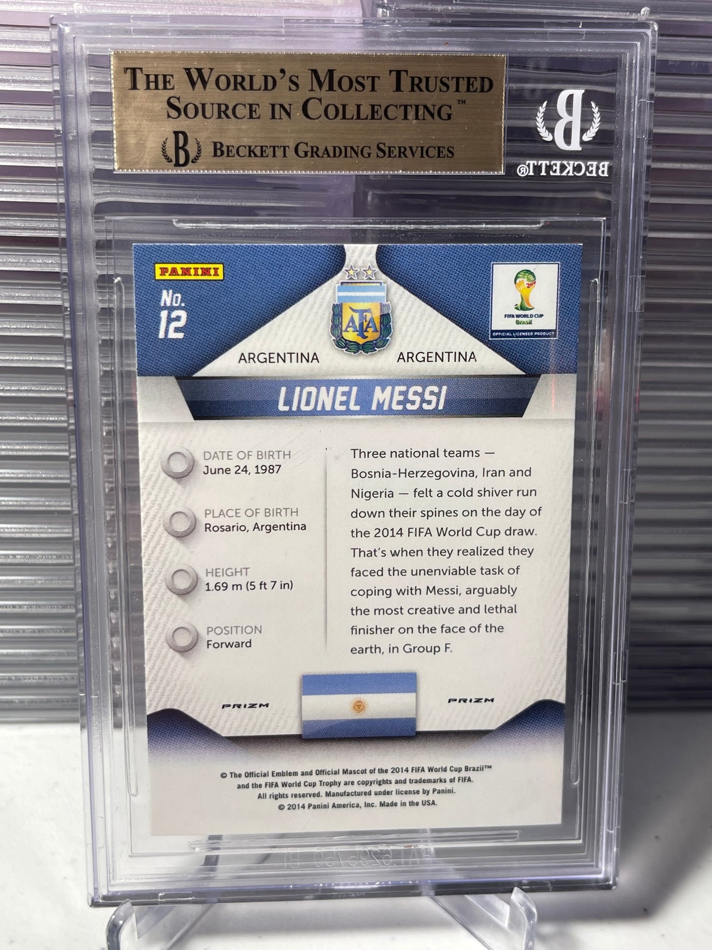 2014 Panini World Cup Prizm Lionel Messi Silver Prizms BGS 10 - PRIZM HOLY GRAIL